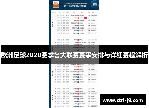 欧洲足球2020赛季各大联赛赛事安排与详细赛程解析